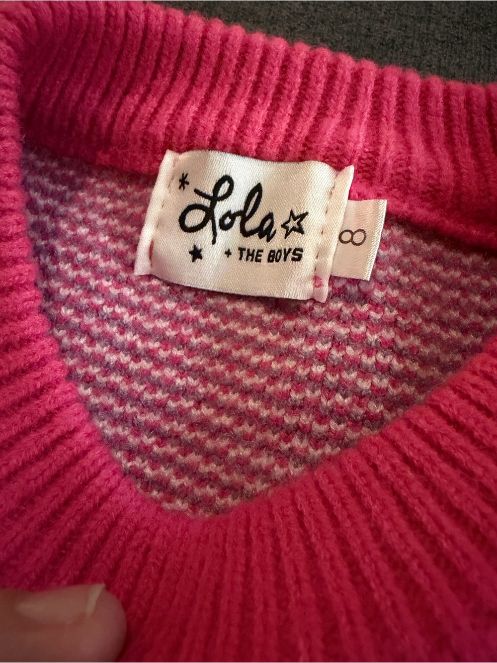 Lola + The Boys Pink 'LOVED' Crewneck Sweater - Picture 3 of 3